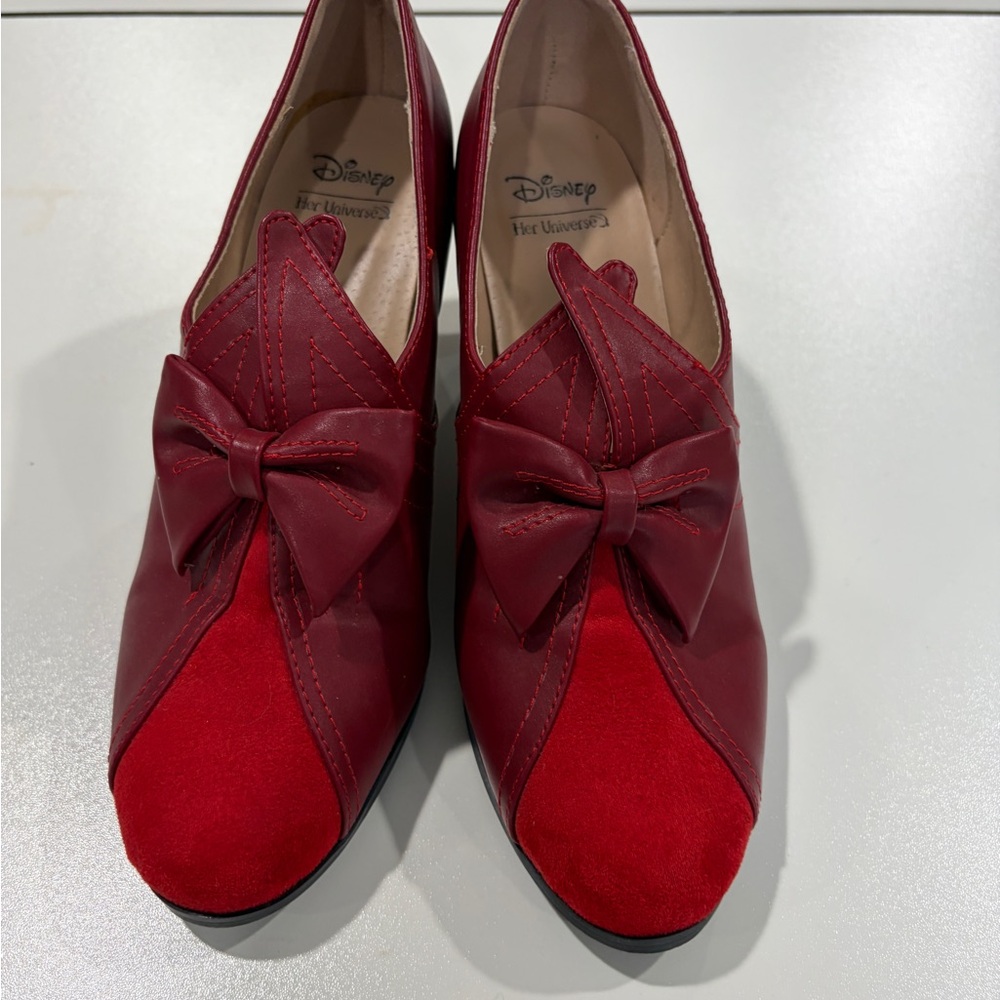 Disney Women's Deep Red Flats with Bow. Mary Poppins shoes